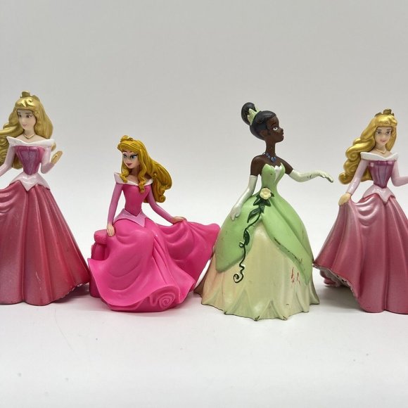 Disney Princess Lot Of 8 Cake Topper Figures Toys Tiana Cinderella‎ Aurora Snow - Picture 6 of 6